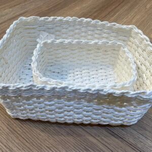 WHITE STORAGE BASKET