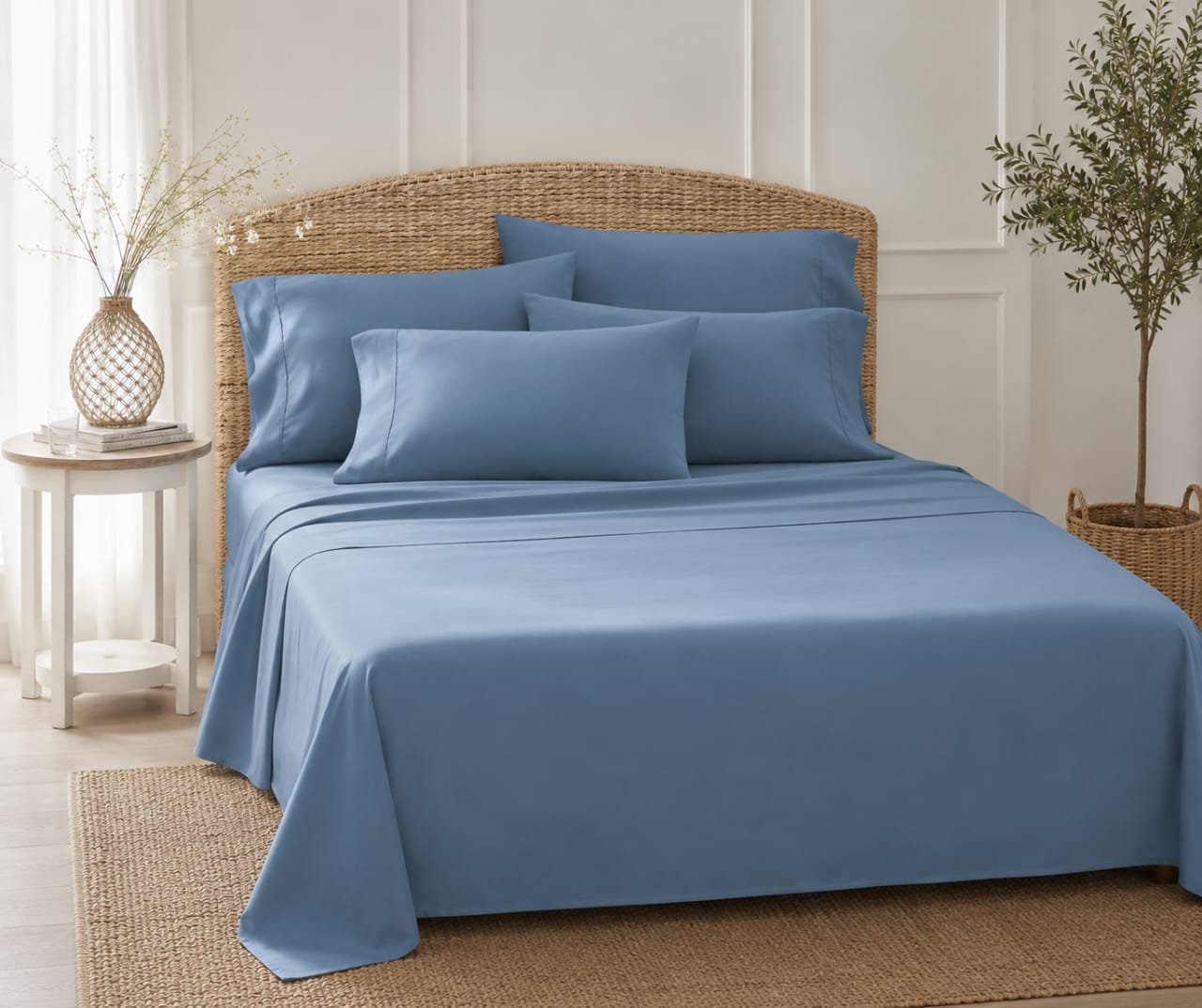 Grand Royale 6-Piece Luxury Bedding Set (Vintage Blue)