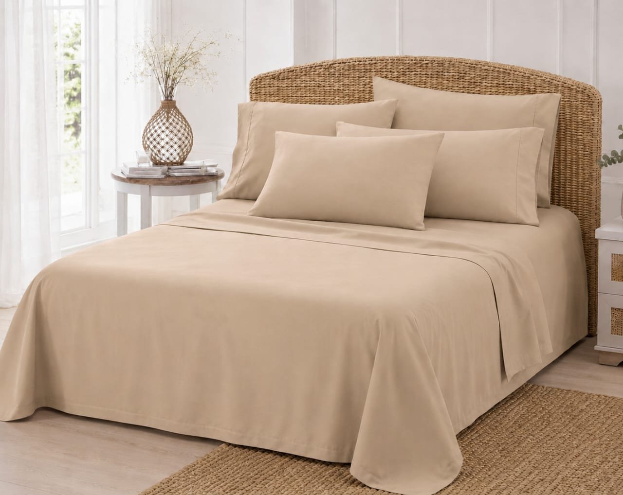 Grand Royale 6-Piece Luxury Bedding Set (Biege)