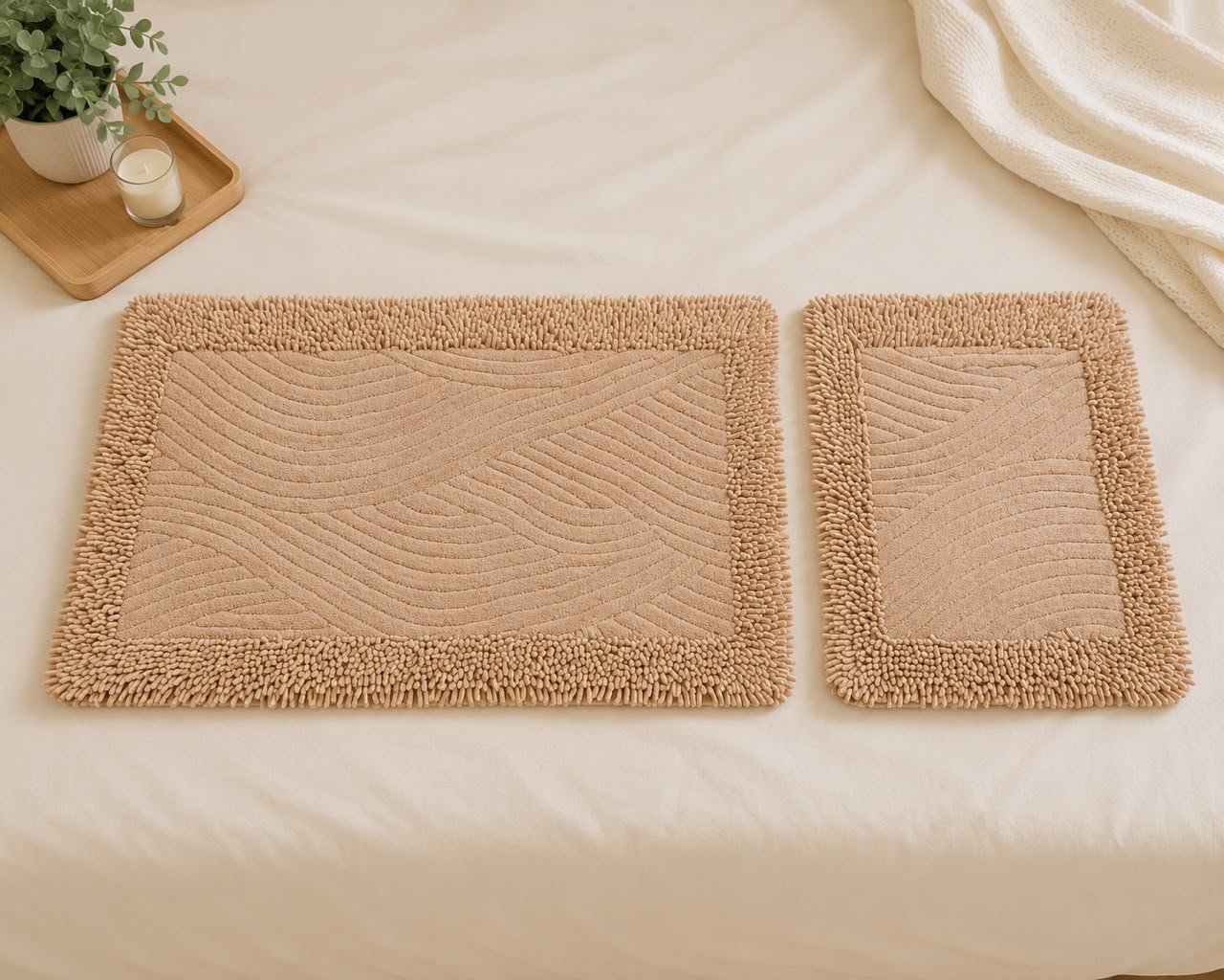 Tac peach Bathmat Set