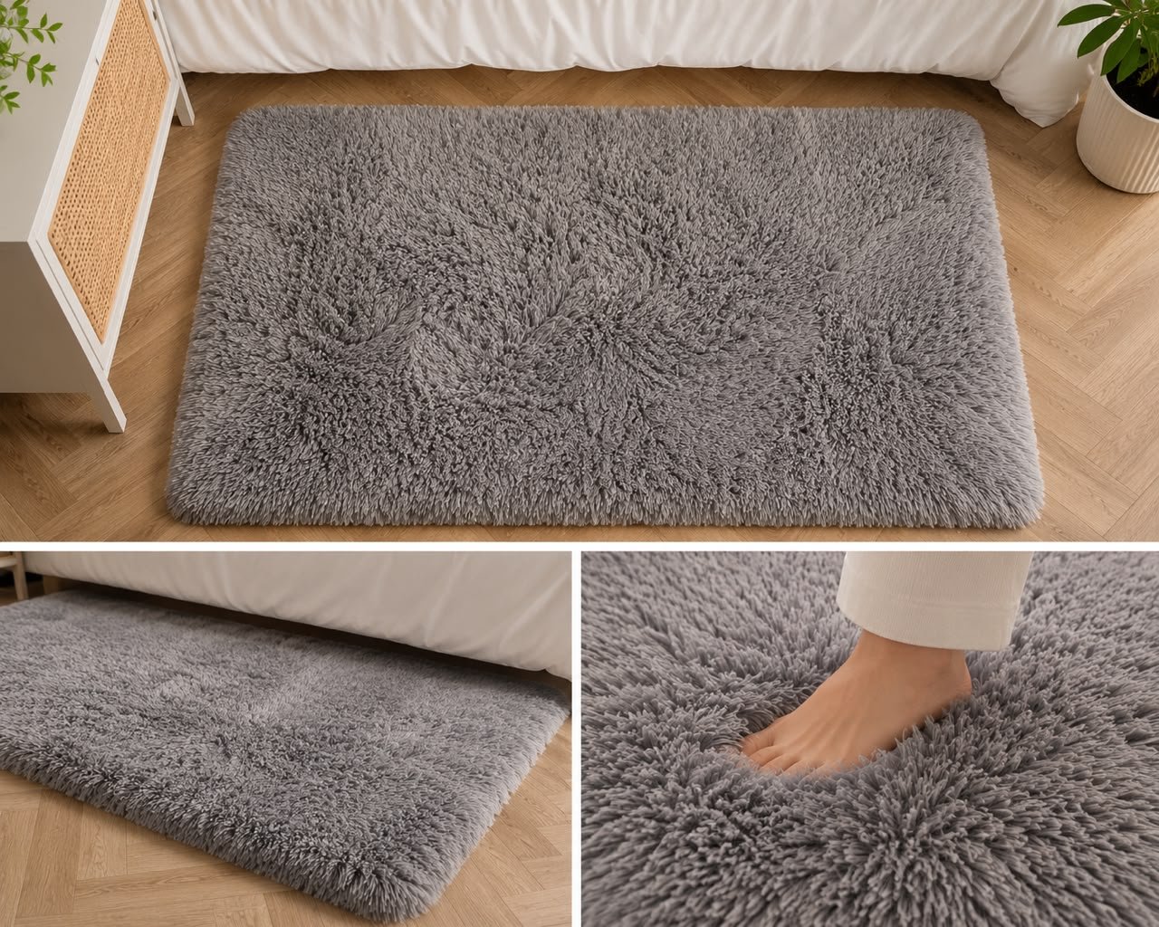 Bathmat Thick Sherpa Grey