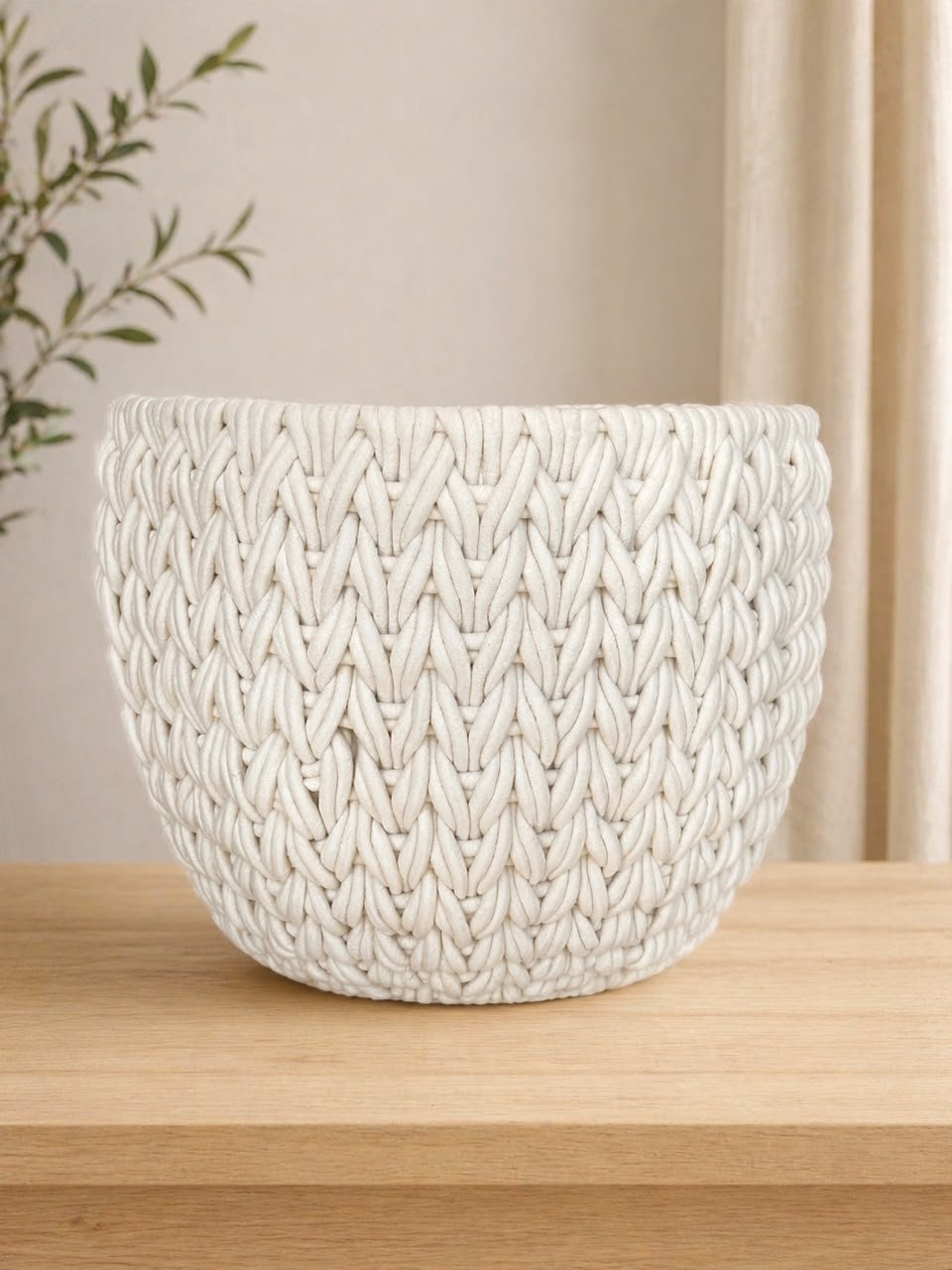 Maison Valor Noir Weave Basket (White)