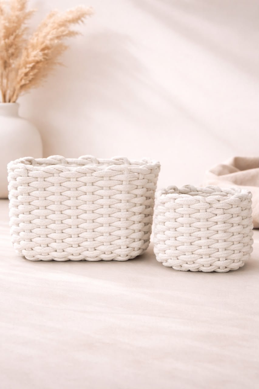 Cosmetic Storage Basket White